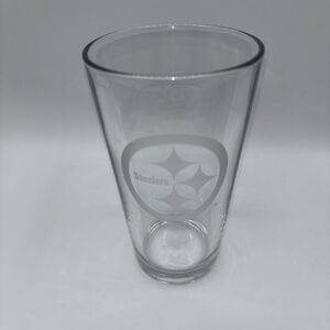 Pittsburgh Steelers NFL Football Budweiser Beer Pint 6" Glass Etched Bar Tumbler